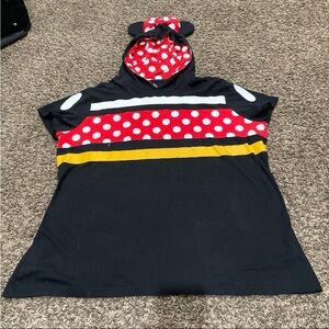 Disney parks Minnie mouse, hooded shirt with ears and bow size XXL